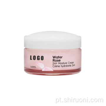 Creme facial branqueador de água rosa rosa